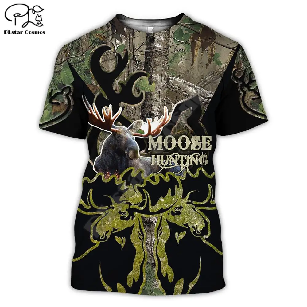 

PLstar Cosmos Animal Deer Bow Moose Hunting Hunter Camo Harajuku NewFashion 3DPrint Unisex Shorts Sleeve T-shirt Men/Women s-2