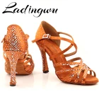 Туфли женские атласные, с мягкой подошвой, блестящие, для латиноамериканских танцев