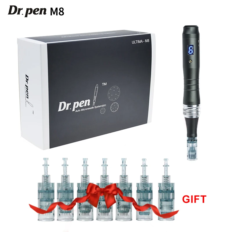 Dr Pen M8 с 5 шт. картриджей Drag Nano беспроводной Дерма ручка уход за кожей комплект