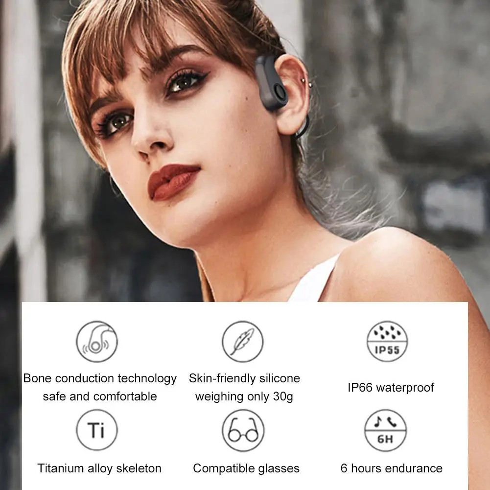 X8 Newest Wireless Bone Conduction Headphones Bluetooth 5.0 Binaural Stereo Waterproof Sports Headset For 5G Cell Phone | Электроника