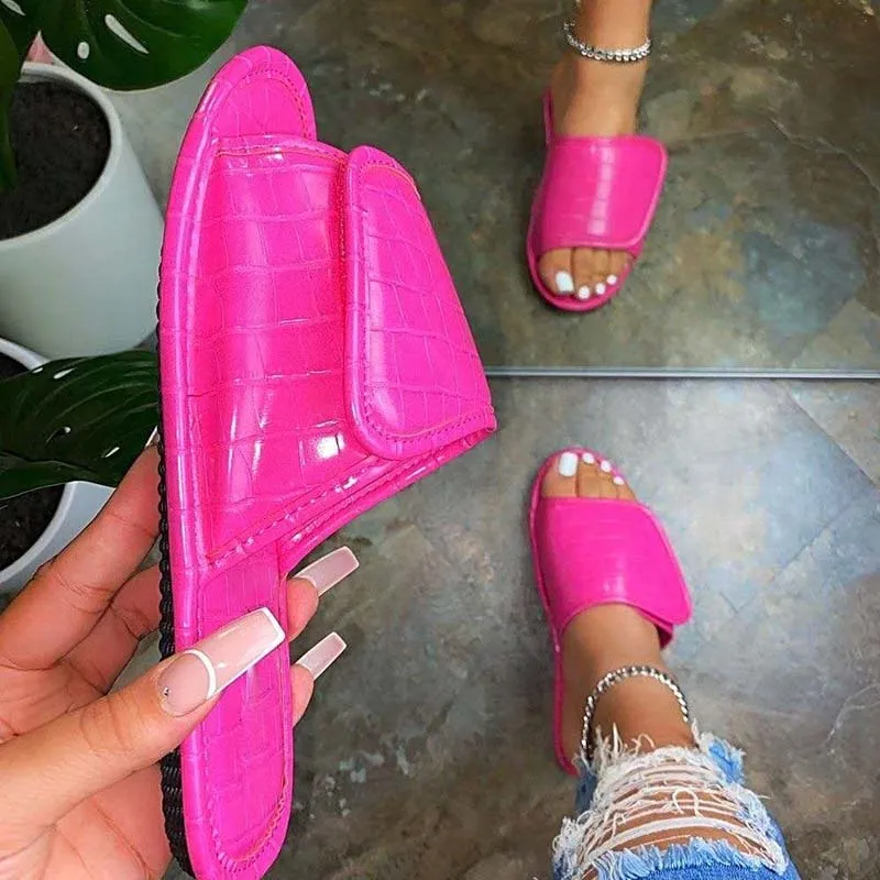 

Woman Shoes Sandals Solid Color Women Slippers Summer Soft Pu Slip On Designer Shoes For Women Sandals Flip Flop Shoes Plus Size
