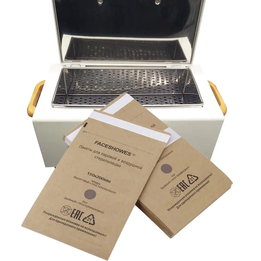 Одноразовый стерилизатор для ногтей 50/100 шт. мешки из крафт-бумаги маникюра