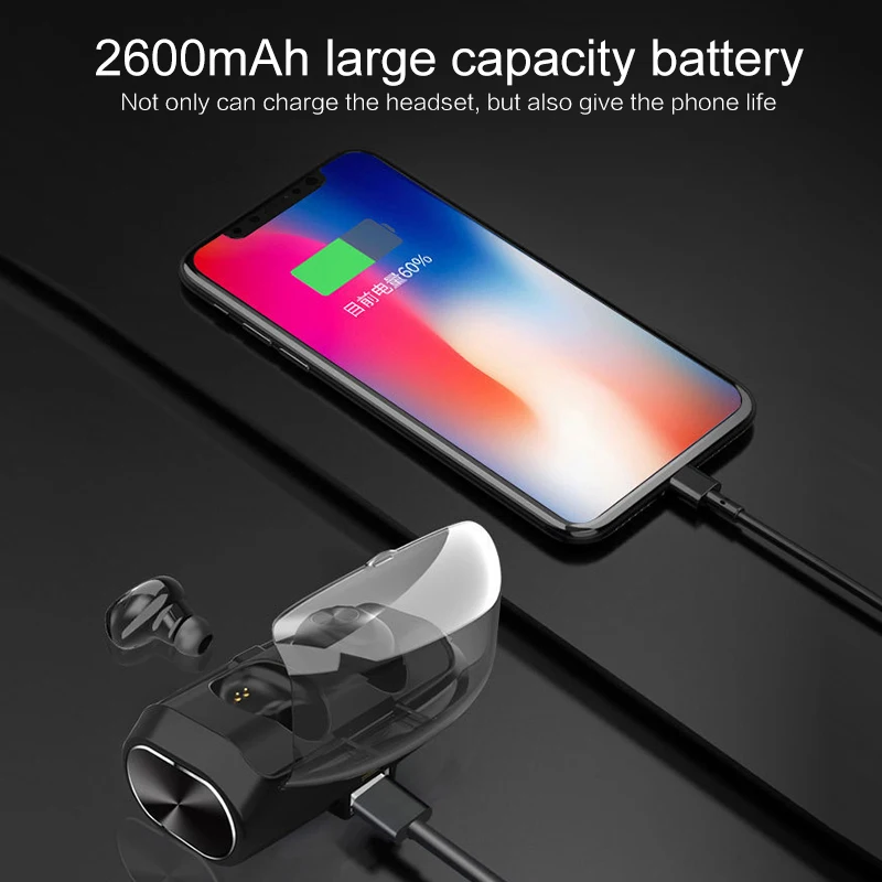 Tws стереонаушники V6 с шумоподавлением и зарядным футляром|Наушники гарнитуры| |