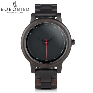 Эбеновые часы BOBO BIRD часы-браслет из Для мужчин Водонепроницаемый наручные часы Японское движение Для мужчин t часы в минималистском стиле деревянные планки наручные часы relogio masculino