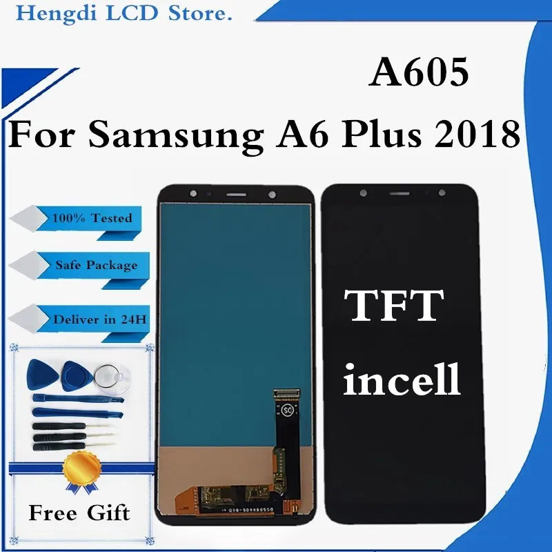 ЖК дисплей TFT для Samsung A6 Plus 2018 A605F с сенсорным экраном и дигитайзером в сборе + экран
