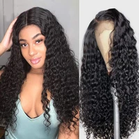 brazilian deep wave lace front wigs human hair transparent 13x4 lace frontal wig for women 30 32 pre plucked lace closure wig