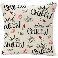 queen throw pillow cover diamond lipstick crown sexy girl women throw pillow car chair home decor pillow case