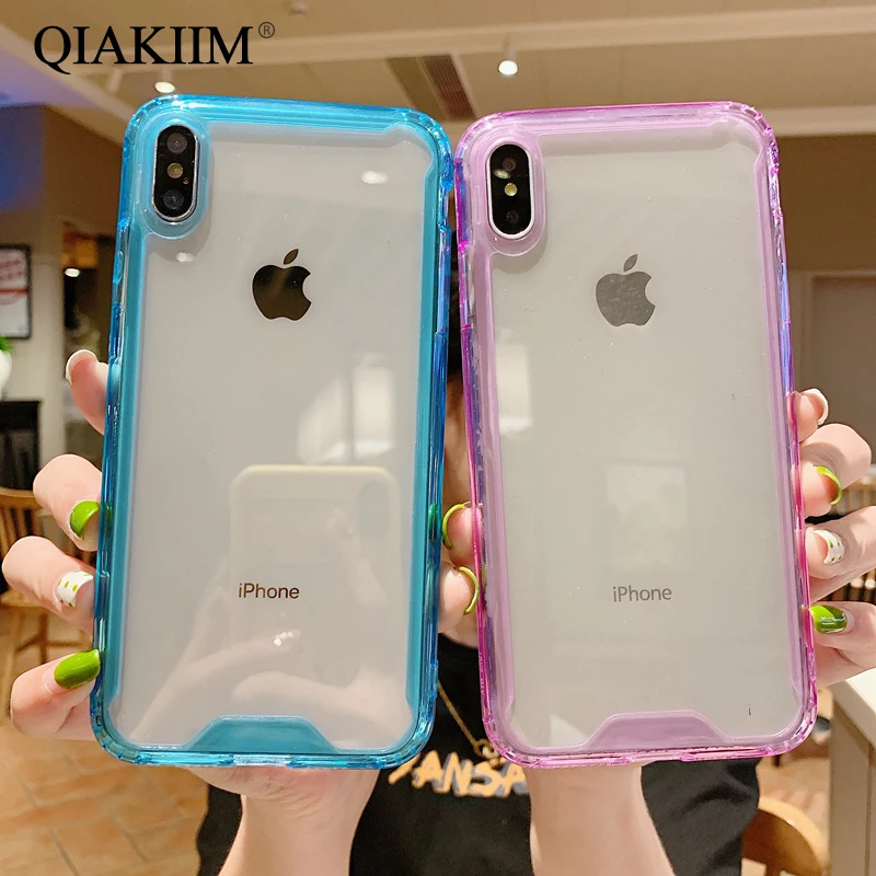 Противоударные прозрачные чехлы бамперы карамельных цветов для iPhone 11 Pro Max XS XR X 8 7