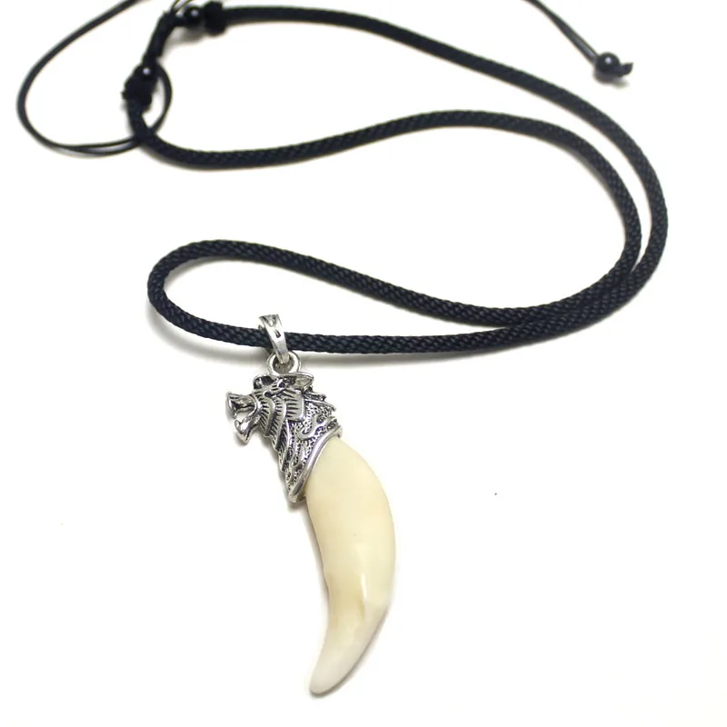 Ожерелье с волчьими зубьями Мужская подвеска реальными храбрости аксессуары в