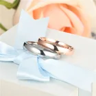Новые простые классические кольца для мужчин и женщин 2 мм Ширина из титановой стали с покрытием из розового золота обручальное кольцо