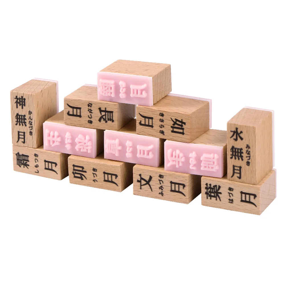 План украшения Штамп 1 набор деревянных штампов неделя узор натуральный