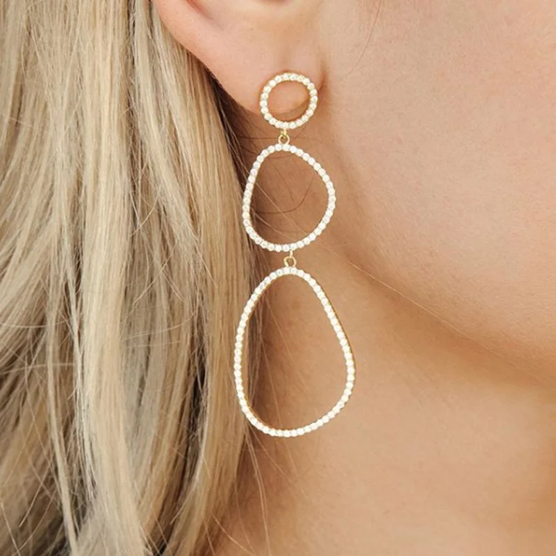 Длинные серьги подвески с неправильной геометрической формы для женщин