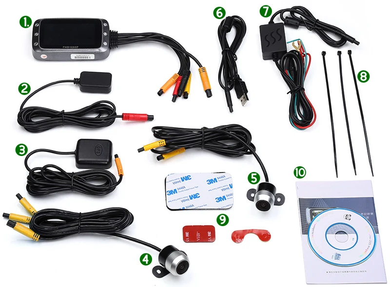 GreenYi WiFi мотоцикл dvr видеорегистратор 1080P+ 1080P Full HD Передняя камера заднего вида водонепроницаемый мотоцикл камера gps регистратор-записывающее устройство коробка