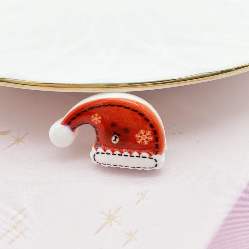 Резиновые банты для волос 16 шт. Смешанная Рождественская серия кабошон с плоским