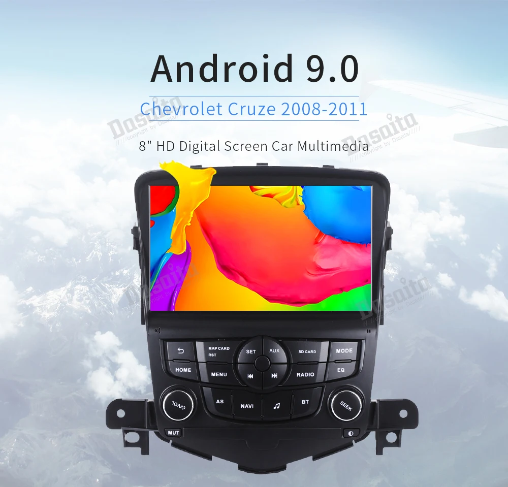 " Android 9,0 Восьмиядерный 4 Гб ОЗУ 32 Гб ПЗУ для Chevrolet Cruze 2008 2009 2010 2011 Автомобильный bluetooth 2 din gps навигатор система