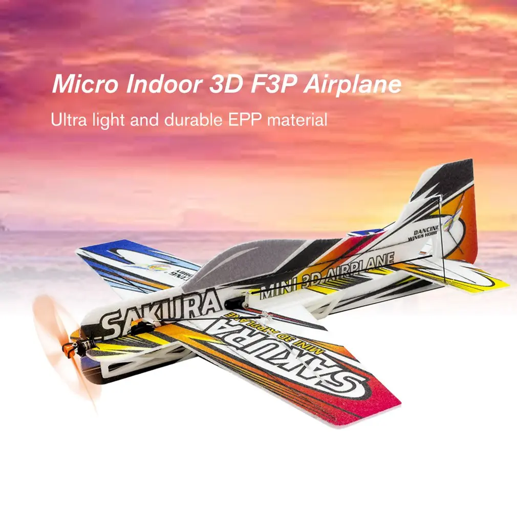 

3D F3P Airplane Sakura Radio Controlled Electric Plane 420mm Wingspan RC EPP Micro Indoor Foam 2 Channels Ready-to-go