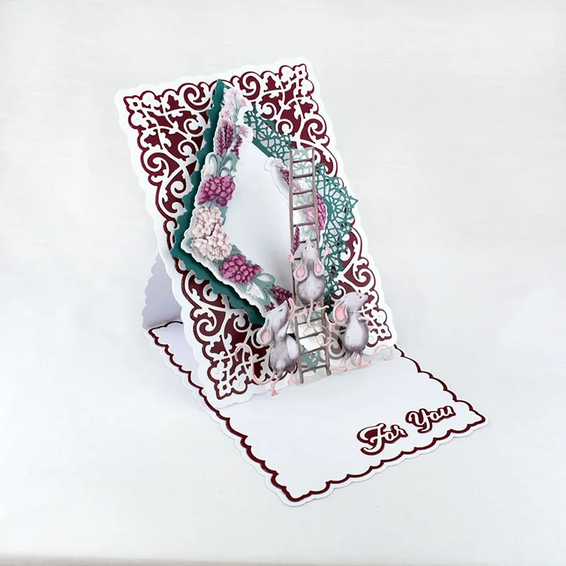 

JC Mouse Climbing Ladder Metal Cutting Dies DIY Scrapbooking Die Cut Card Make Shape Stencil Craft Mold Mould Model Decoration