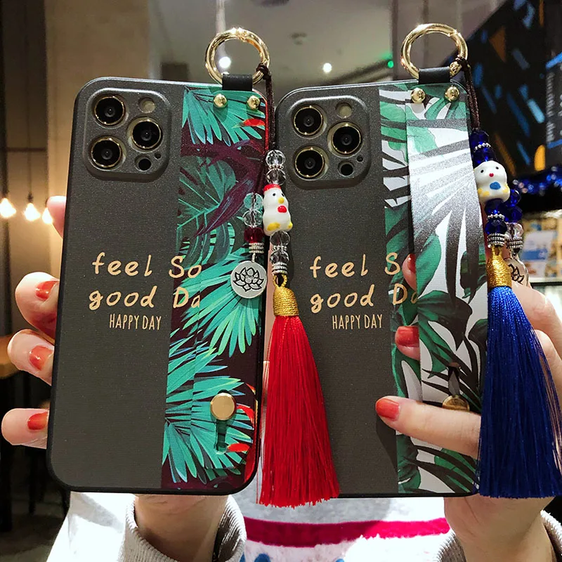 Чехол с ремешком на запястье для iPhone 12 mini 11 11Pro SE 2020 7 8 Plus 6 6s Pro X XR XS Max|Бамперы| |