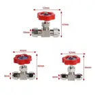 Шаровой кран высокого давления, прочная трубка из никелированной латуни с воздушным управлением, игольчатый клапан с внешним диаметром 681012 мм, 1 шт.