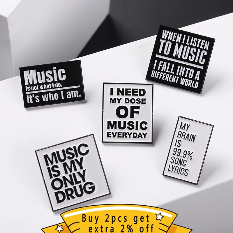 Металлическая брошь с эмалью в виде знака для музыкального веера - купить по