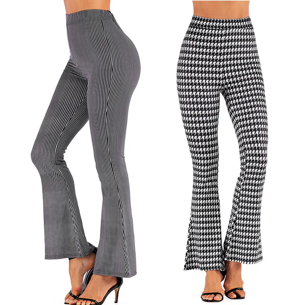Брюки женские повседневные брюки в полоску с высокой талией облегающие широкие