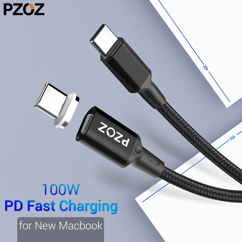 Магнитный кабель передачи данных PZOZ разъемы Type C и A с индикатором поддержка