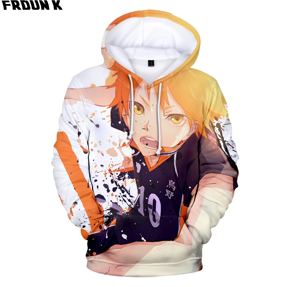 Толстовка с капюшоном для мужчин и женщин 3D Аниме Haikyuu 4 сезона пуловер унисекс