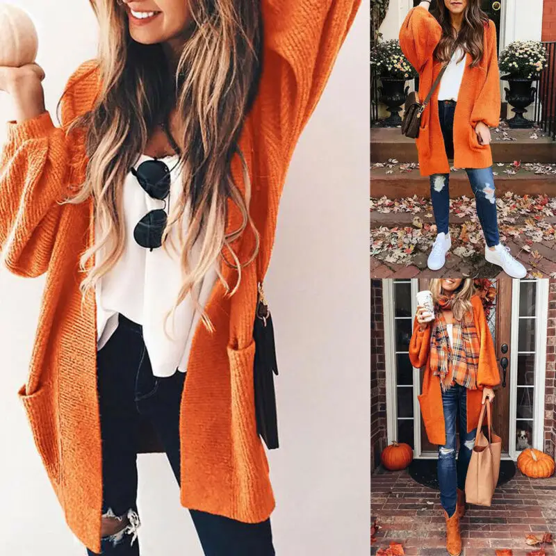Осень Зима Женская открытая передняя куртка теплый мягкий вязаный кардиган