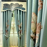 green luxury villa living room high quality embroidered curtain bedroom window curtain blackout curtains