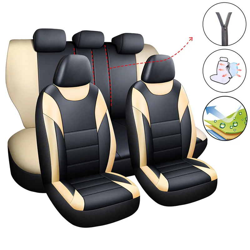 

PU Leather Car Seat Cover Set Universal Auto Covers Car Accessories for Mercedes Benz Class C W202 T202 W203 T203 W204 W205 C200