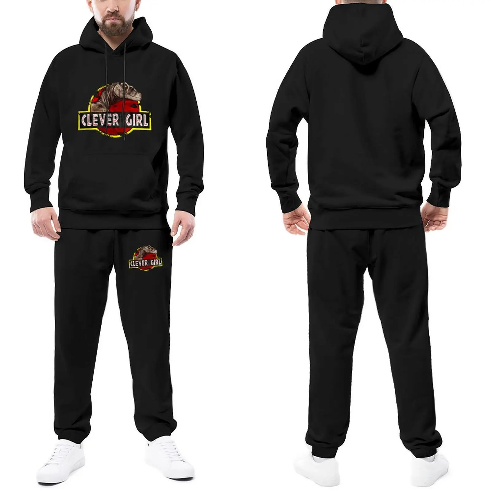 

Jurassic Park Womens Tracksuit Set Clever Girl Style Sweatsuits Man Sweatpants And Hoodie Set Summer