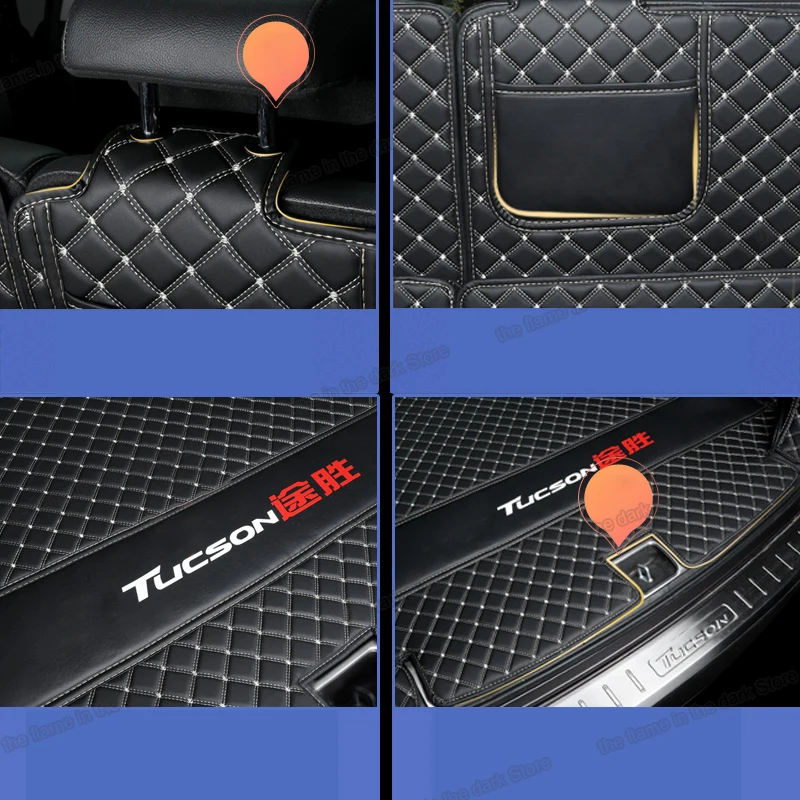 Lsrtw2017 волоконно кожаный коврик для багажника автомобиля подкладка груза Hyundai Tucson