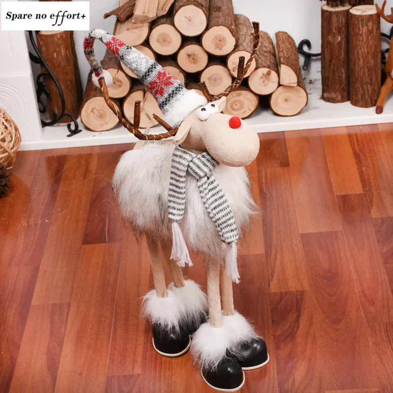 Christmas Eve Decoration Standing Gray and White Elk Plush Simulation Deer Exquisite Family Gift | Дом и сад