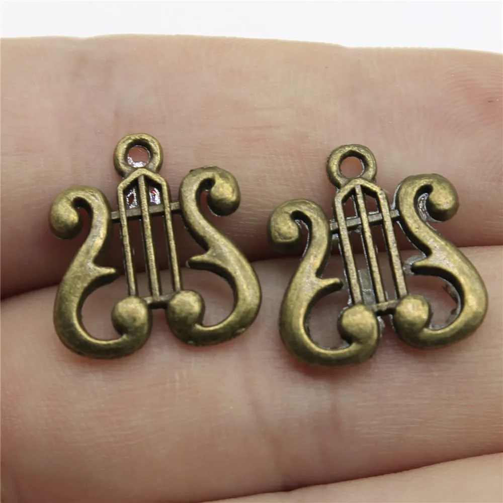 

10pcs 17x16mm Pendant Musical Instruments Charm Pendants Antique Silver Color Musical Instruments Pendants