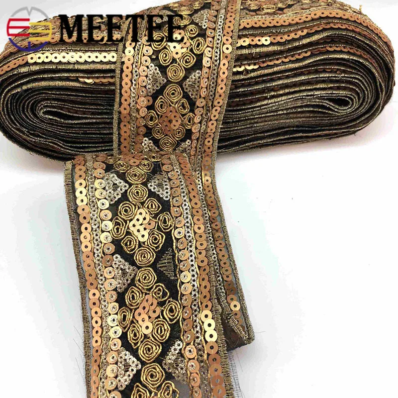 4 метра 6 см Этническая лента для сумки ремень ленты блестки вышитая кружевная