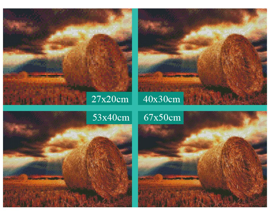 5D алмазная картина Полный Круглый закат стог сена Стразы вышивка распродажа