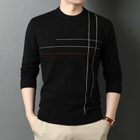 spring mens round neck sweater youth pullover thin sweater slim knit shirt wholesale