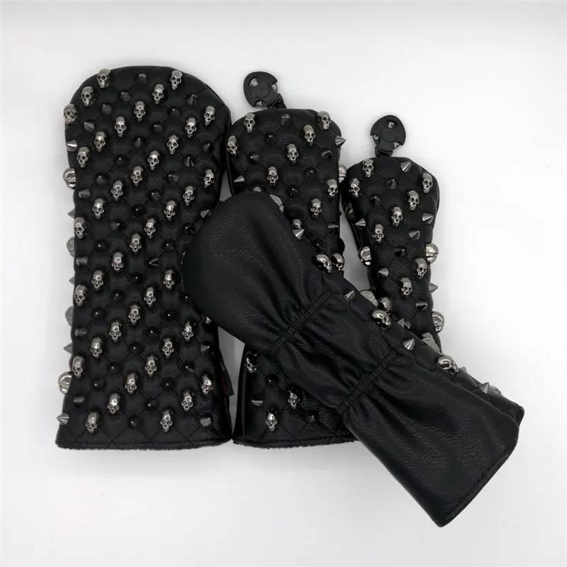 [Заклепки с черным черепом] Премиум Чехлы для гольфа водителей Гольф трассы лес