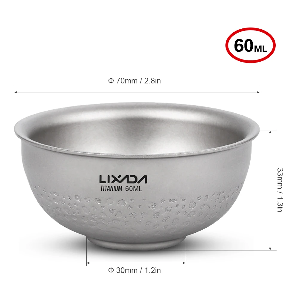 Уличная плита Lixada для кемпинга 60 мл титановая чайная чашка с двойными стенками