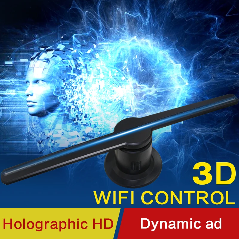 

New WiFi 3D holographic projector fan control holographic screen LED fan holographic image light advertising logo light