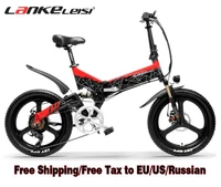 folding electric bike lankeleisi g650 20 400w 10 4ah12 8ah li ion lg battery 5 level pedal assist full suspension