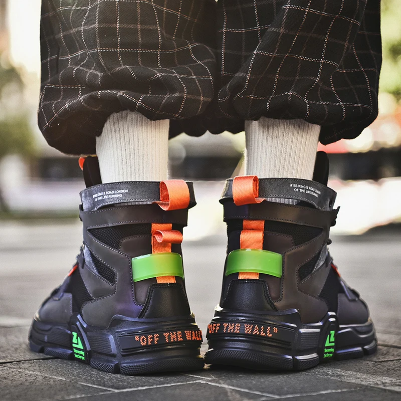 

High-quality Reflective Chunky Sneakers Men High-top Runing Shoes Fashion Platform Sports Shoes Walking Shoes Zapatillas Hombre