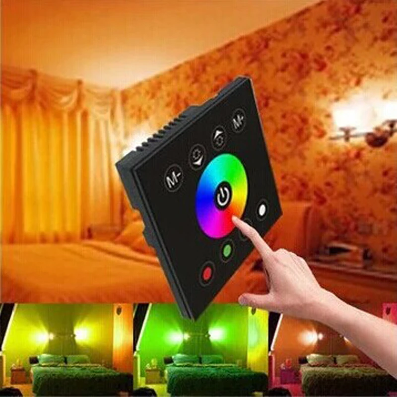 220В контроллер сенсорной панели RGB настенный RF Диммер для AC220-240V светодиодный