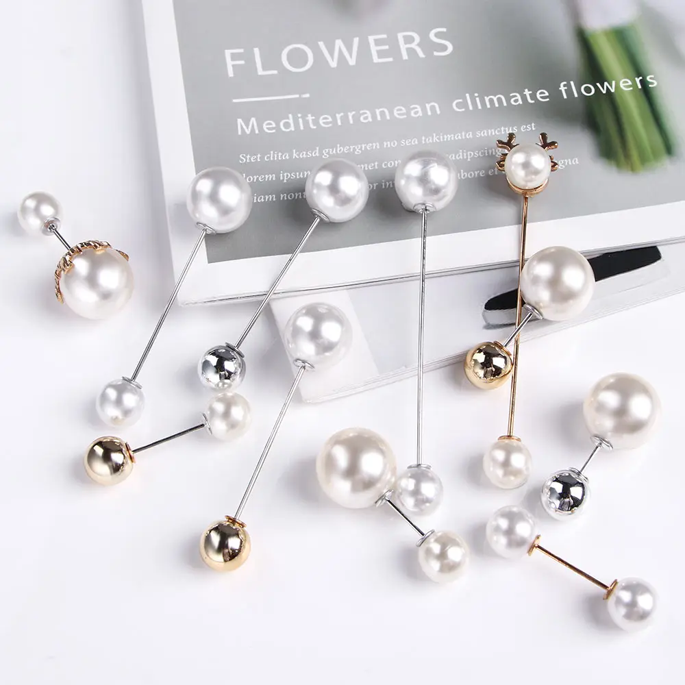 Простая брошь с искусственным жемчугом разнообразные стили имитирующие жемчуг