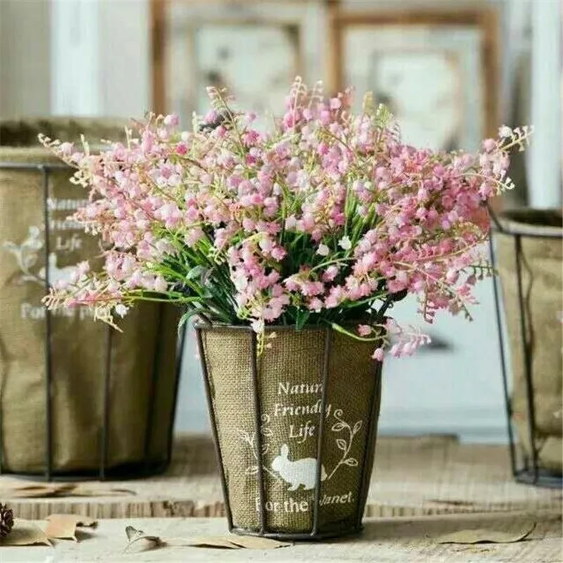 Поддельные колокол цветы орхидеи моделирование пластик Suzuran белый Колокольчик