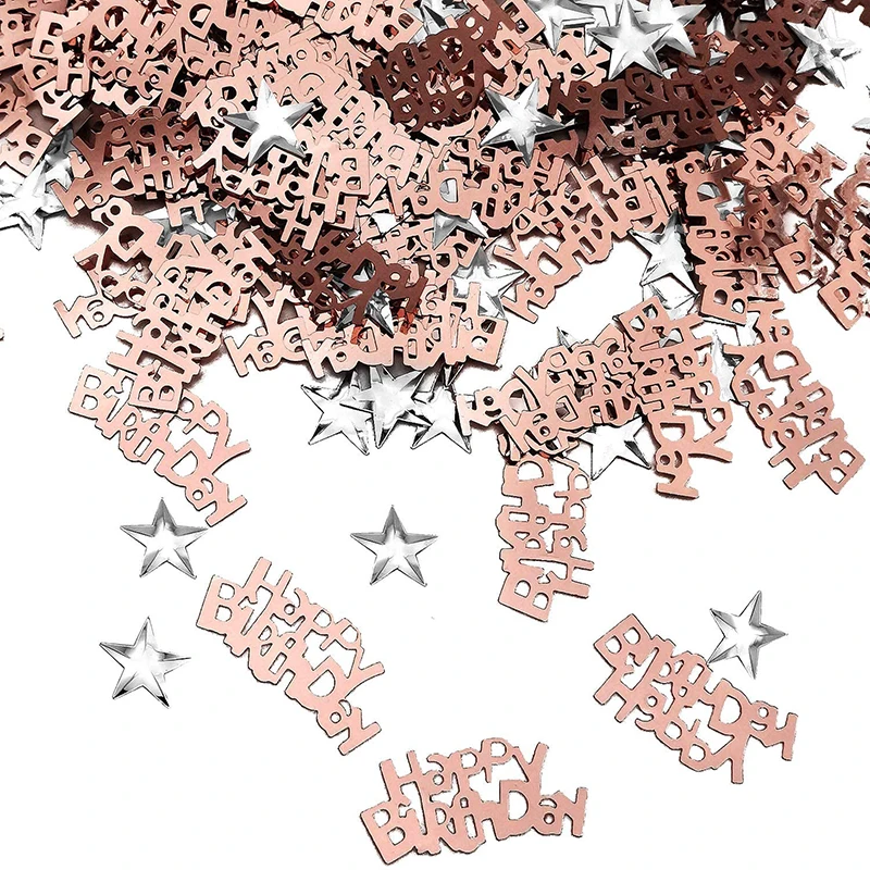 

Конфетти 30 г включая. Конфетти цвета розового золота с днем рождения (240 шт.), Серебряная Фотография (350 шт.) для мальчиков, девочек, женщин, дет...