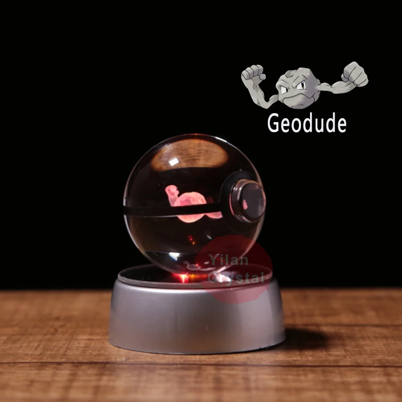 Аниме Покемон персонаж дизайн Geodude Pokeball K9 хрустальный шар со светодиодным