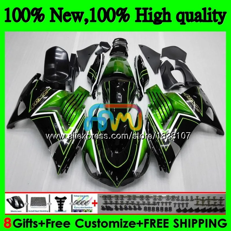 

Injection For KAWASAKI ZZR1400 ZX 14R ZX-14R 24BS.9 ZX14R 12 13 14 Green black 15 16 17 2012 2013 2014 2015 2016 2017 Fairing