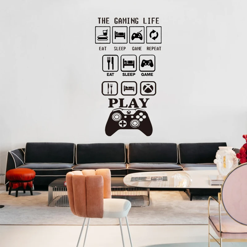 DIY Съемная загрузка игра печать цитаты стены искусства стикер играть геймер