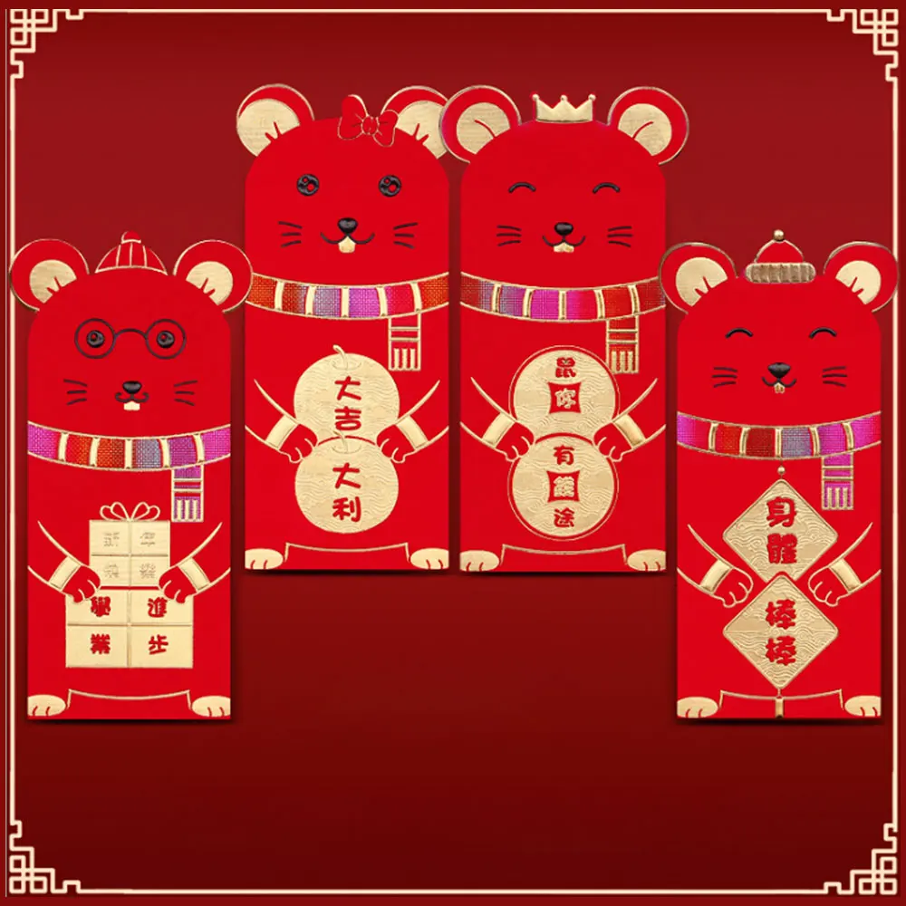 Новинка 16 шт китайские новогодние красные карманные конверты деньги на удачу